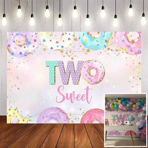 Avezano Two Sweet Donut Backdrop Donut Theme 2nd India | Ubuy