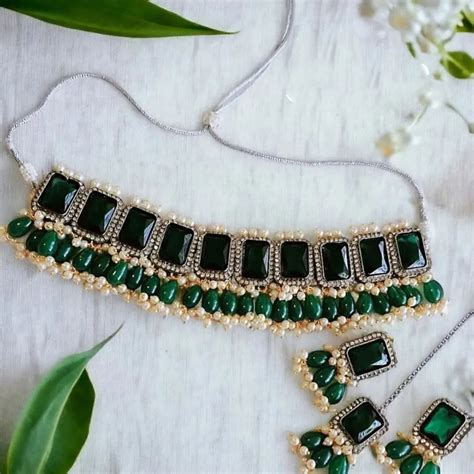 FS Collection Timeless Glow Pota Stone And Pearl Necklace Set ...