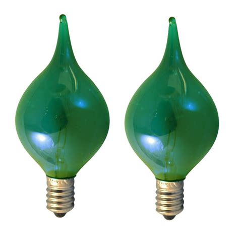 RLF35M 3.5V 0.53W E10 x2 Green Replacement Christmas Light Bulbs Screw ...
