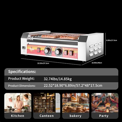 Vexon 1670W Commercial Hot Dog Rollers,11 Rollers 30 India | Ubuy