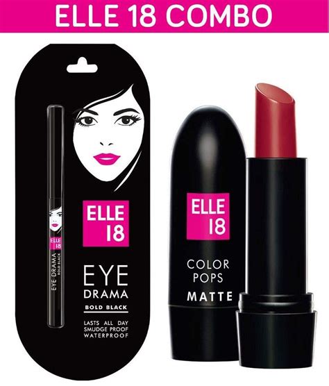 Buy Elle 18 Combo Of Code Red & Eye Drama Kajal, Matte Finish Online at ...