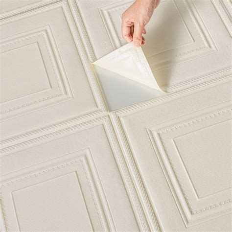 Abyssaly Drop Peel and Stick Ceiling Tile 13.78" x 13.78" 16 Pcs White ...