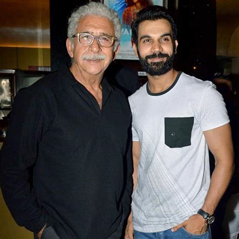 Naseeruddin Shah snapped with co star Raj Kumar Rao during screening of ...