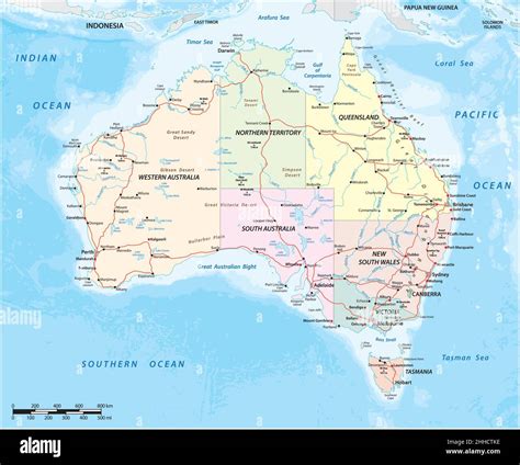 detailed vector map of the Australian continent Stock Vector Image & Art - Alamy