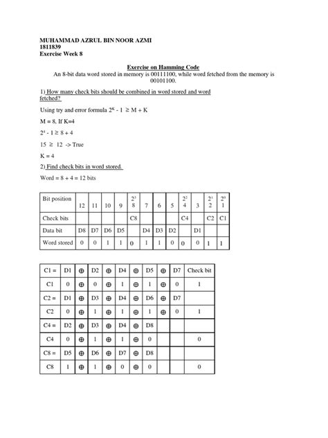 Hamming Code Examples 的图像结果