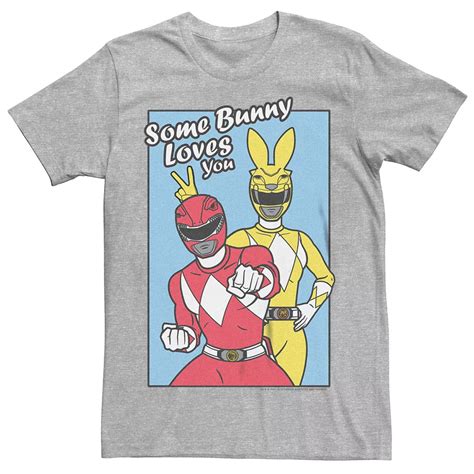 Big & Tall Power Rangers Yellow & Red Some Bunny Loves You Easter ...
