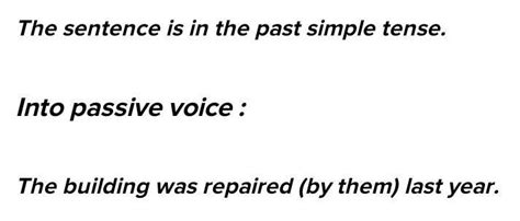 they repaired the building last year transform these statements from ...