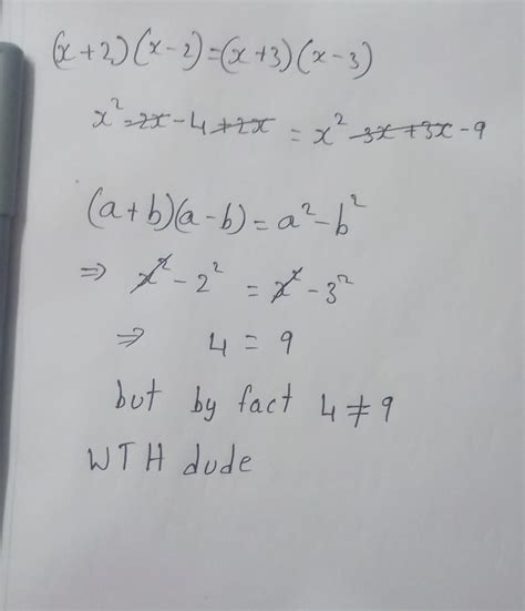 quadratic equation:(x+2)(x-2)=(x+3)(x-3) - Brainly.in