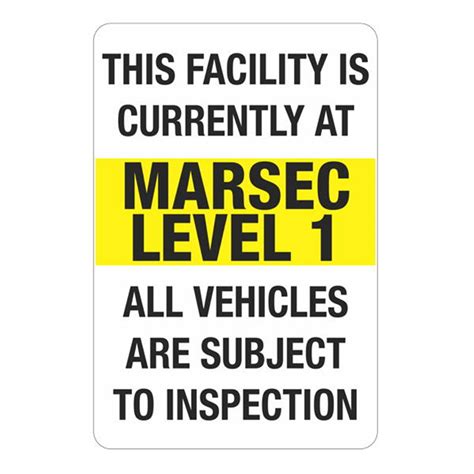MARSEC - Level 1 Sign 24" x 36" | Carlton Industries