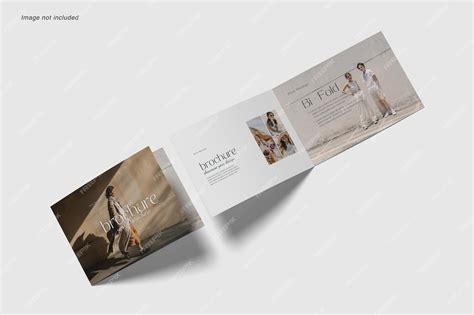 Landscape bifold brochure mockup isolated | Premium PSD