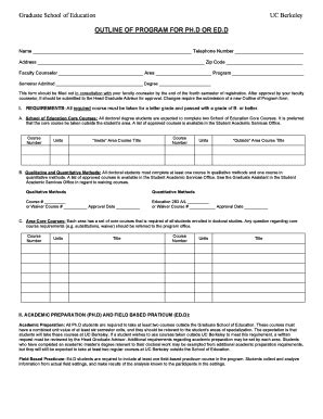 Fillable Online gse berkeley Outline of Prg PhD (13) - Graduate School ...