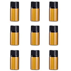 Buy Frcolor 9PC 3ml Mini Amber Glass Vial Bottles with Orifice Reducer ...