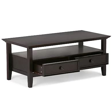 Simpli Home Amherst Rectangle Transitional Coffee Table