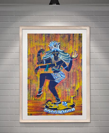 DANCING SHIVA AS NATARAJA BATIK WALL PAINTING- BIG – Pick Your Craft