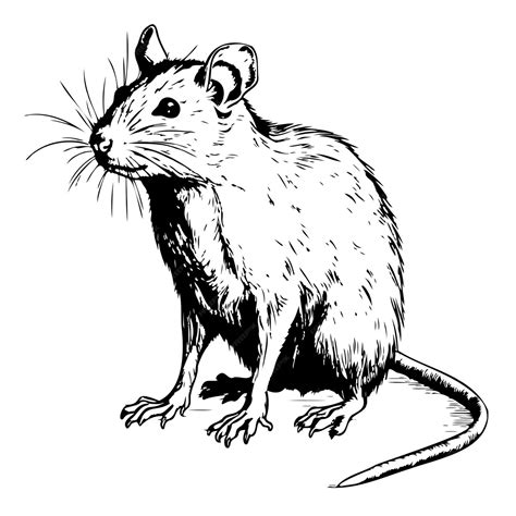 Premium Vector | Cute rat sitting hand drawn sketch vector illustration ...