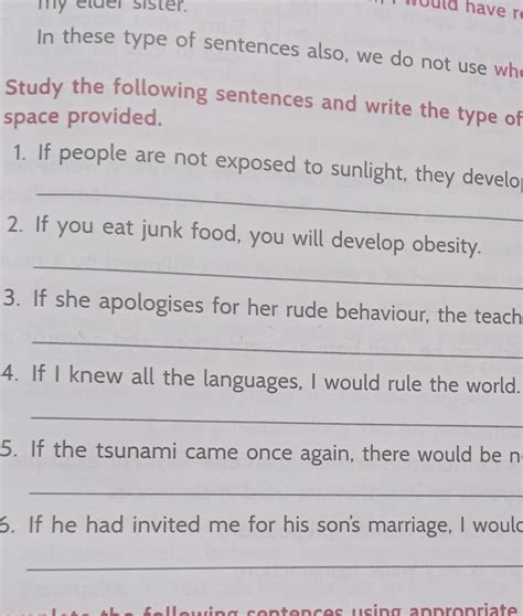 A. Study the following sentences and write the type of conditional ...
