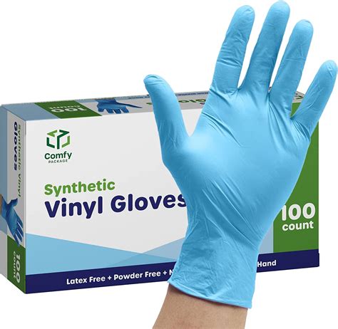 Comfy Package Synthetic Vinyl Gloves Disposable Latex Free Plastic ...