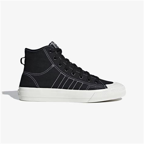 Buy Core Black and Off White Adidas Originals Nizza RF HI Shoes for Men ...