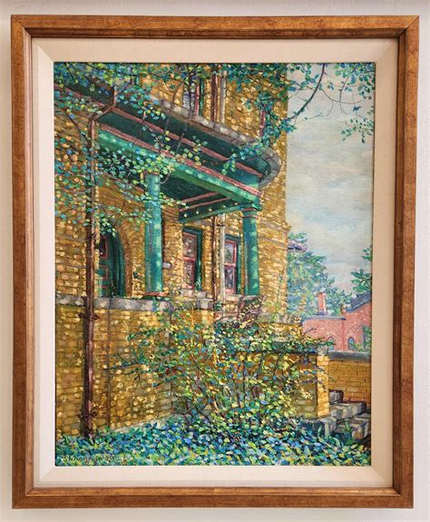 Gary Shankman - Oil on Linen Painting -- Porch of Green Pillars For ...