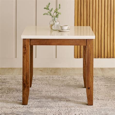 Buy Giza Composite Marble Top 2-Seater Dining Set with Chairs - Beige ...