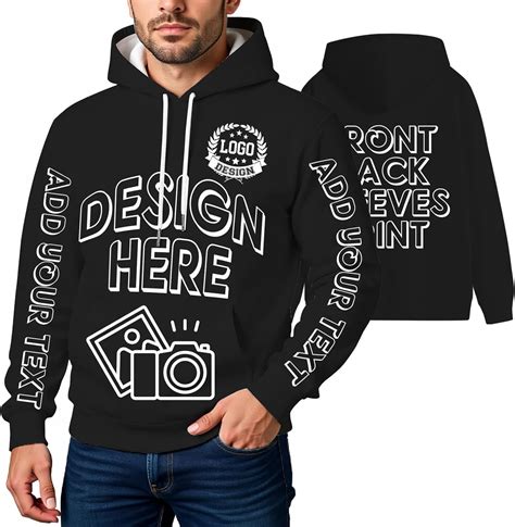 Amazon.com: Custom Hoodie for Men Customized Hoodies with Fleece Design ...