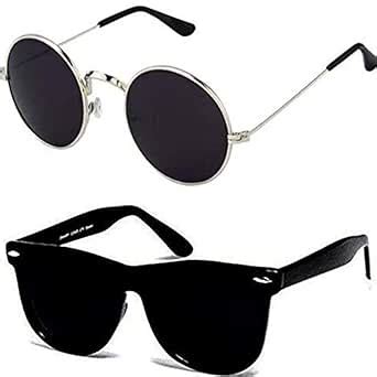 Buy Younky Unisex Combo Offer Pack Of Round & Rectangular Sunglasses ...