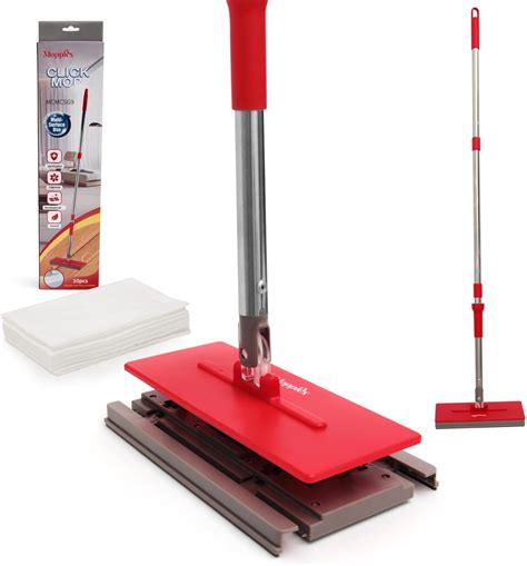 Amazon.com: Floor Scrubber Mop with Easy Sheet Attachment, Includes 10 ...