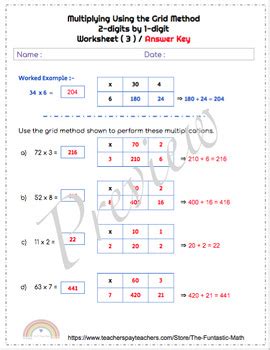 Image result for 2-Digit Multiplication Grid Method