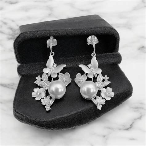 Sterling silver Butterfly Pearl earrings for Women and Girls – Rihi by ...