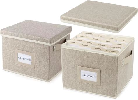 Amazon.com: Greeting Card Organizer Box with 16 Dividers,Collapsible ...