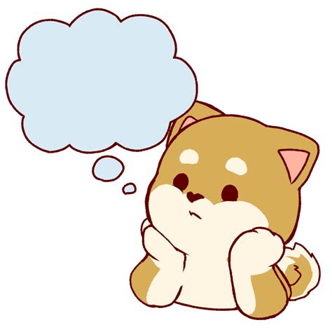Animated Illustration of a Dog Thinking About Something | UGOKAWA