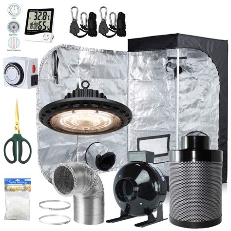 BloomGrow 300W Full Spectrum UFO LED Light + 24''x24''x48'' Grow Tent ...