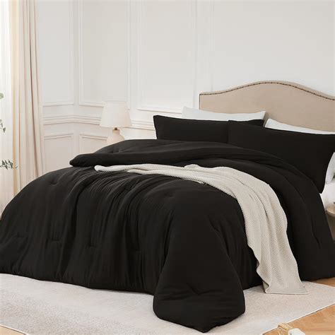 Amazon.com: Quataly Oversized Queen Comforter Sets Black,3PCS Soft ...