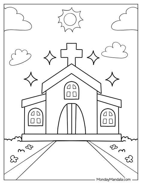 20 Church Coloring Pages (Free PDF Printables)