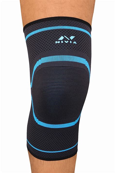 Buy NIVIA 3087L Sportho Nylon Knee Support, Large (Black and Blue ...