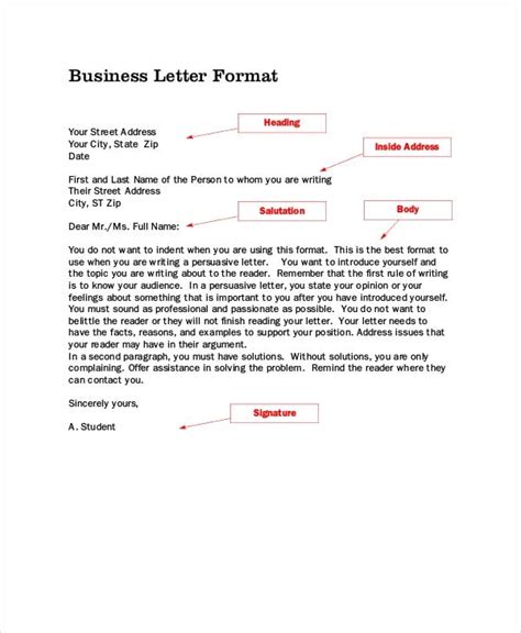 Business Letter Format Sample 的图像结果