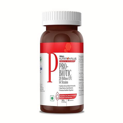 Buy Nutrition Plus PRO-BIOTIC 20 Billion CFU 14 Strains 500 mg, 60 ...