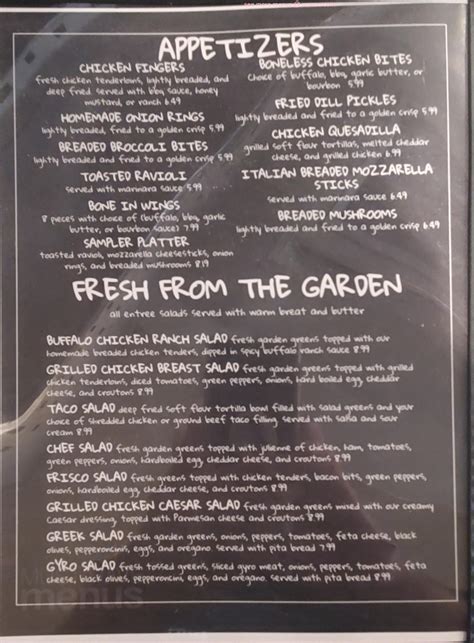 Menu at Village Inn restaurant, Alton