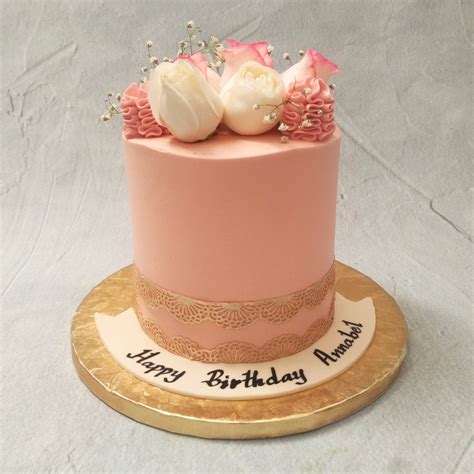 Elegant Pink Birthday Cake | Floral cake | Order Custom Cakes In ...