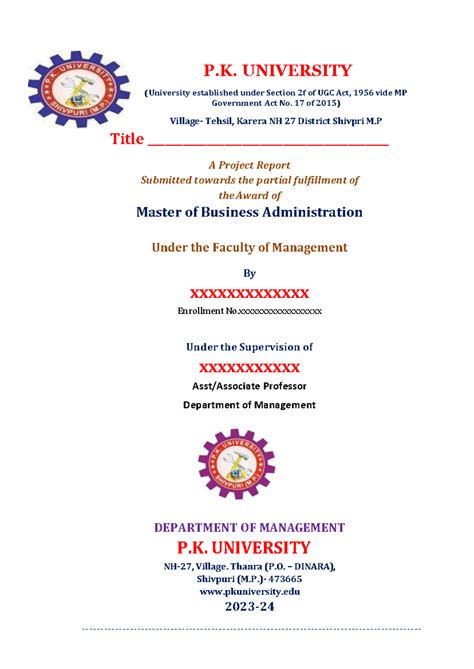 MBA IV Sem -Project Report Format - (University established under ...