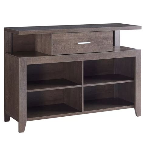 FC Design Walnut Oak TV Stand/Buffet with 4 Center Shelves & Drawer
