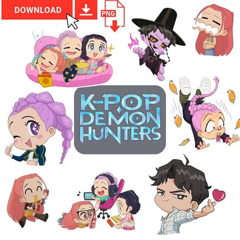 K-pop Demon Hunters Chibi Stickers - 50 Pngs (digital Download) - Etsy