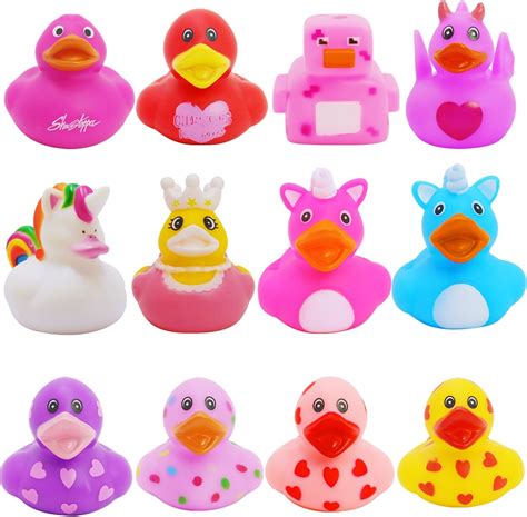 Amazon.com: Rubber Ducks Toy Duckies for Girls,12Pack Ducking Pink ...