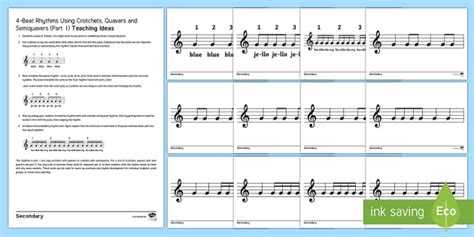 Teaching 4-Beat Rhythms Part 1 Cards