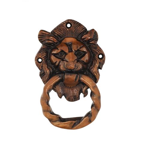 D Brasso Lion Mouth with Moulded Ring Brass Door Knocker (Brown ...