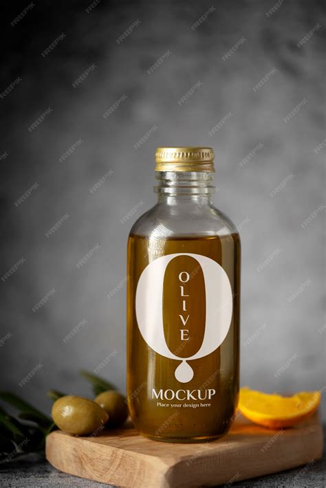 Premium PSD | Olive oil bottle packaging mockup