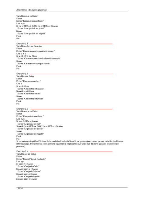 Image result for Algorithme Informatique Exercices Corriges