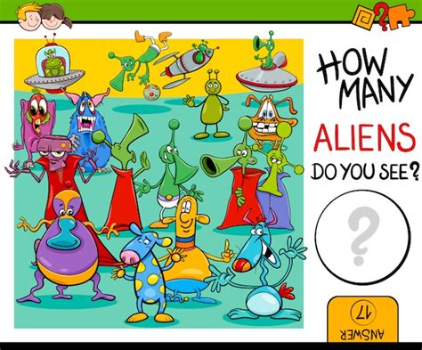 Alien Counting Worksheet 的图像结果