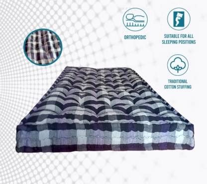 DUROKING PREMIUM BORDER COTTON MATTRESS 5 inch Single Cotton Mattress ...