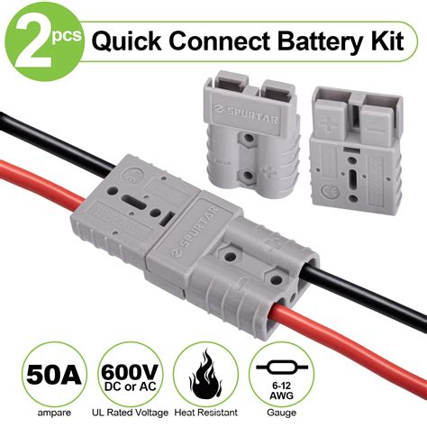 50A 175A 600V Car Battery Quick Connectors Battery Plug, 48% OFF
